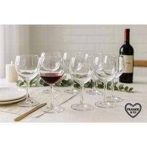 Vintage Clear Glass Goblets Set of 6 Balloon Wine Water Glasses